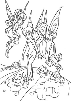 coloriage ondine et noa portent secours a clochette